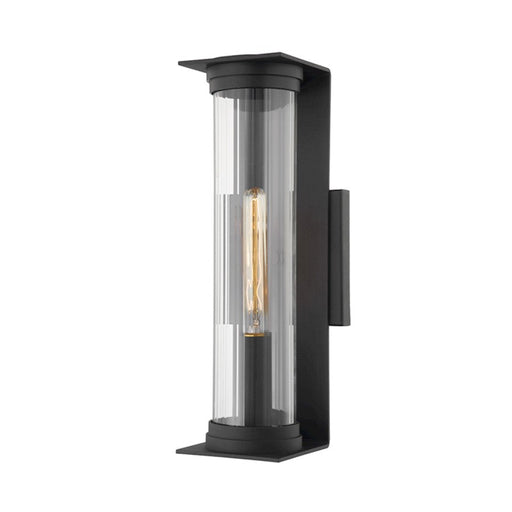 Troy Lighting Presley 1 Light Exterior Medium Sconce, Black/Clear - B1322-TBK
