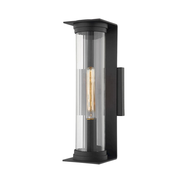 Troy Lighting Presley 1 Light Exterior Medium Sconce, Black/Clear - B1322-TBK