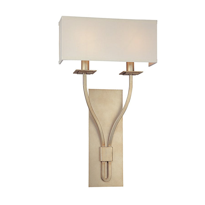 Troy Lighting Palladium 2Lt Wall Sconce, Silver Leaf/Hardback Linen - B2462-PL