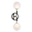 Troy Lighting Andromeda 2Lt Wall Sconce, BK/Nickel/Clear/Etched - B4822-TBK-PN