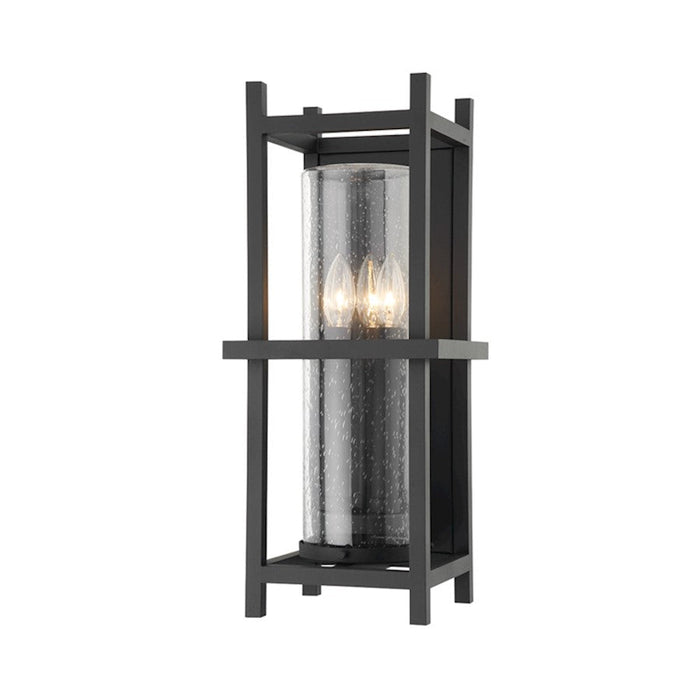 Troy Lighting Carlo 3 Light Medium Exterior Wall Sconce, Black/Clear - B7503-TBK