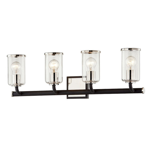 Troy Lighting Aeon 4 Light Bath Vanity, Black/Nickel/Clear - B7684-TBK-PN