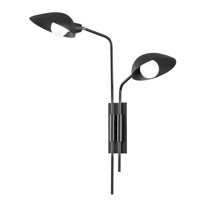 Troy Lighting Leo 2 Light Wall Sconce, Satin Black - B7812-SBK