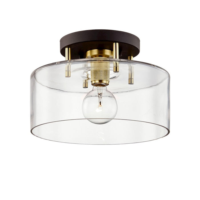 Troy Lighting Bergamot Station 1Lt Semi-Flush Mount, BZ/Brass - C7541-BRZ-BBA