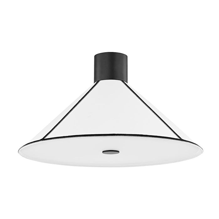 Troy Lighting Forrest 2 Light Semi Flush Mount, Soft Black/Linen - C8725-SBK