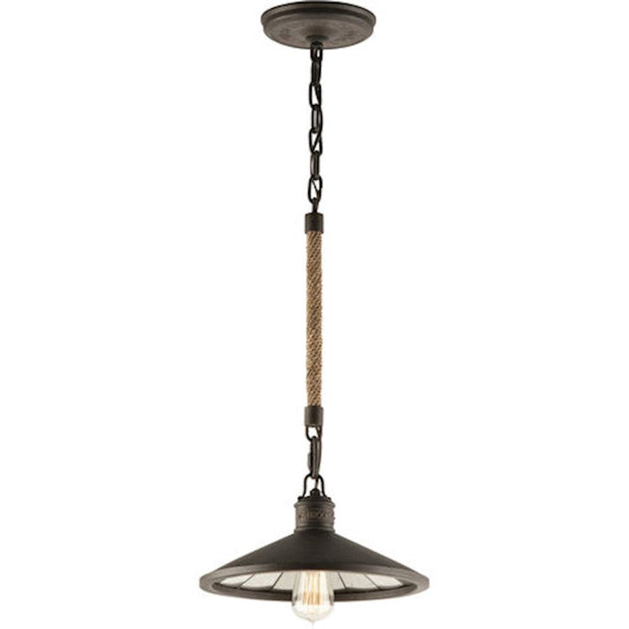 Troy Lighting Brooklyn 1Lt Pendant, Brooklyn Bronze/Antique Mirror - F3144-HBZ