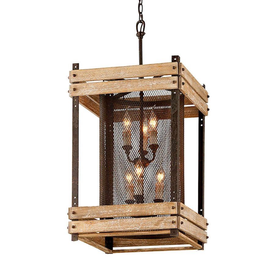 Troy Lighting Merchant Street 6 Light Pendant Medium, Rusty Iron - F4066