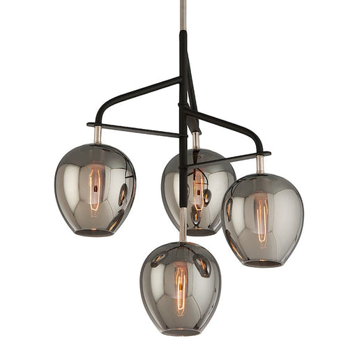 Troy Lighting Odyssey 4 Light Chandelier, Textured Black/Nickel - F4295-TBK-PN