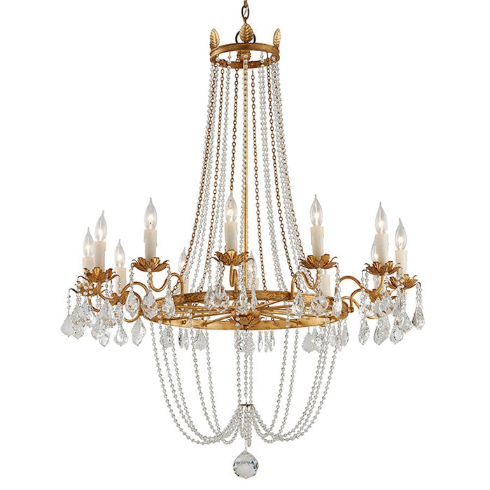 Troy Lighting Viola 12 Light Chandelier, Vintage Gold Leaf - F5367-VGL