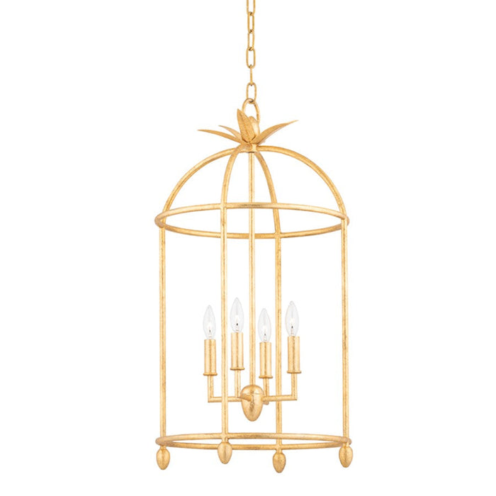 Troy Lighting Brooks 4 Light Pendant, Vintage Gold Leaf - F5717-VGL