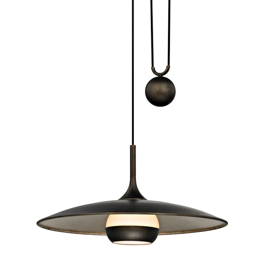 Troy Lighting Alchemy 1Lt 13" Pendant, Bronze Silver/Opal Glossy - F5865-VBZ-WSL