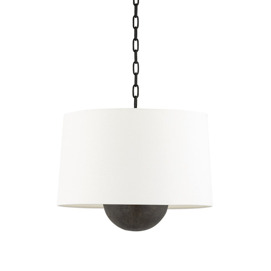 Troy Lighting Ember 5 Light Pendant, Black Iron/Off White - F5922-BI