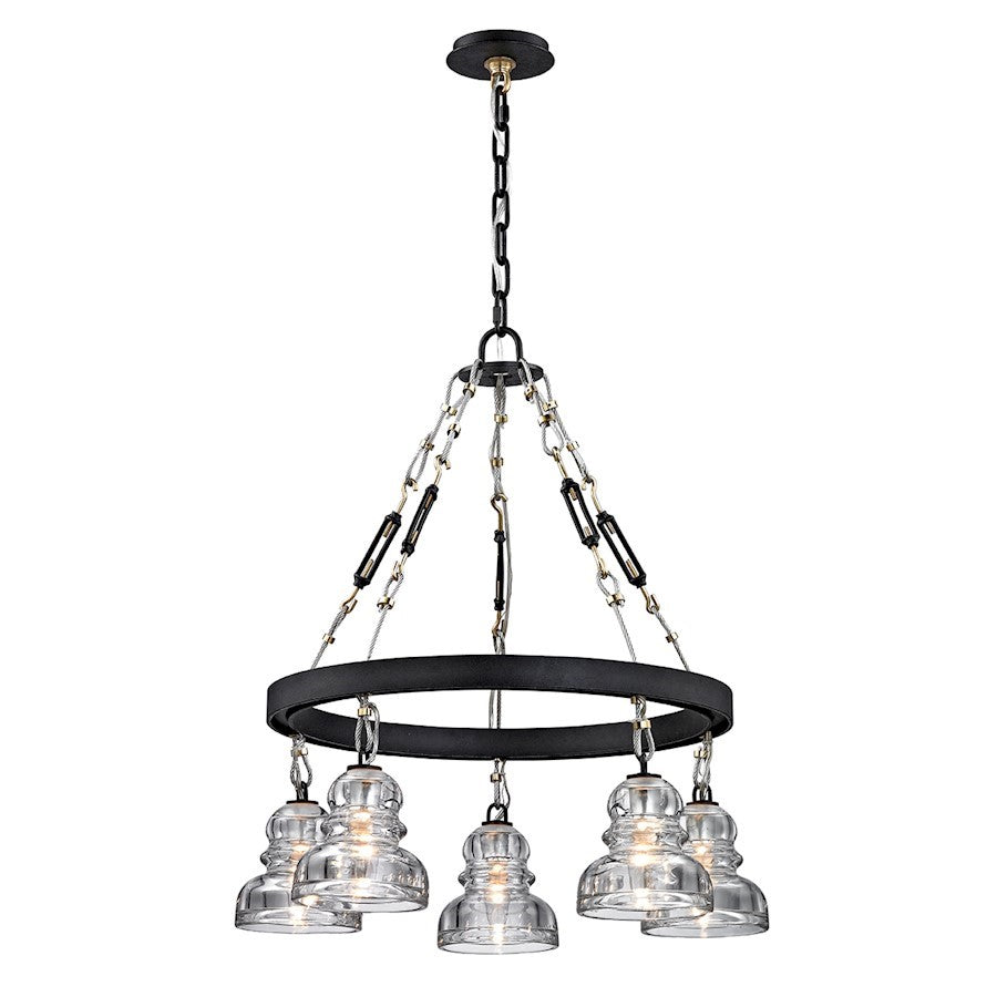 Troy Lighting Menlo Park Small Chandelier, Deep Bronze