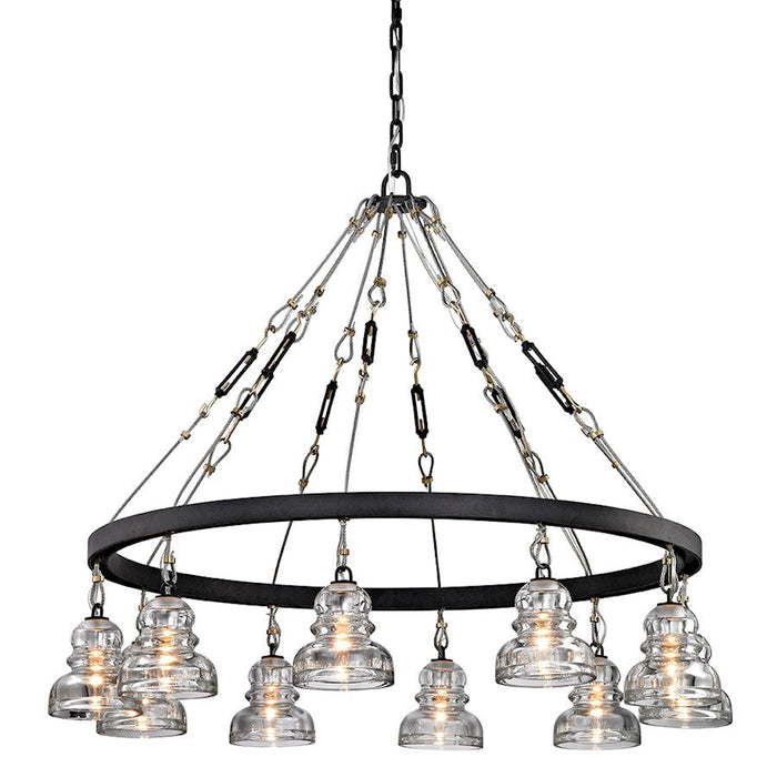 Troy Lighting Menlo Park Small Chandelier, Deep Bronze