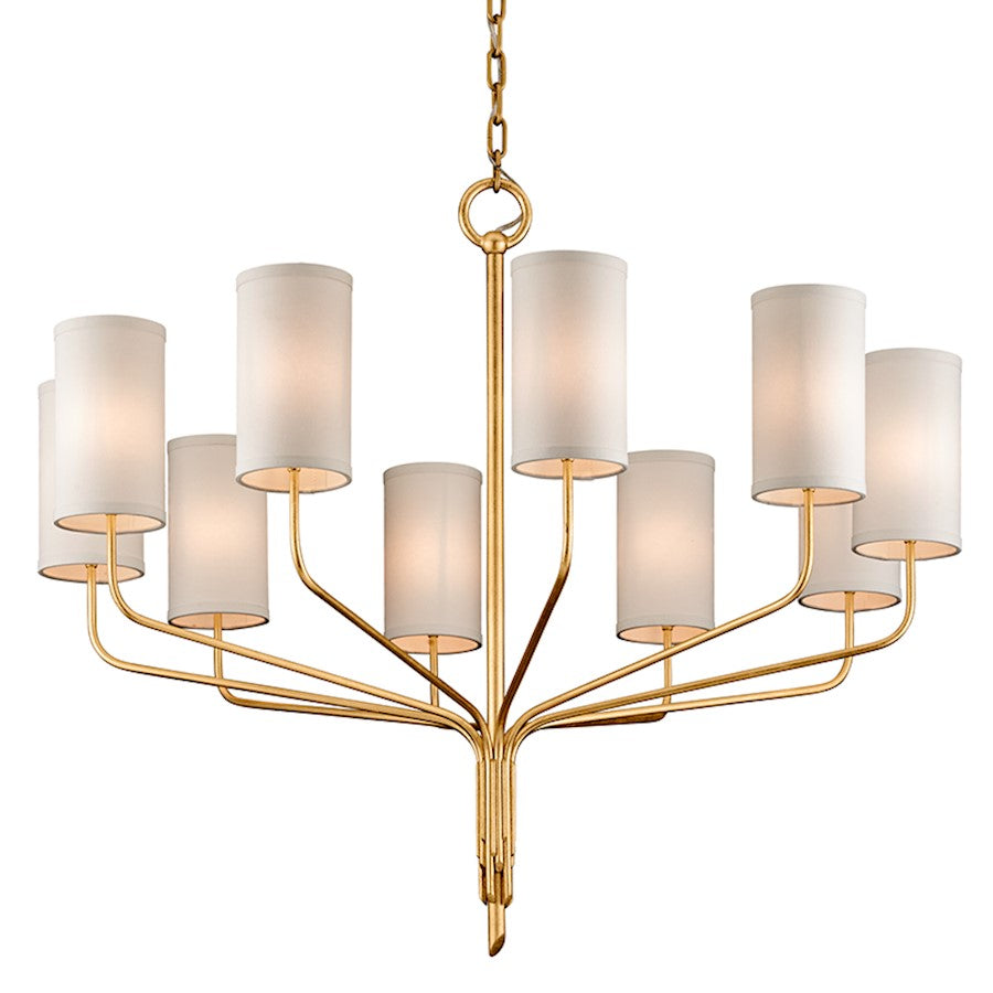 Troy Lighting Juniper 10 Light Chandelier, Gold Leaf - F6169-GL