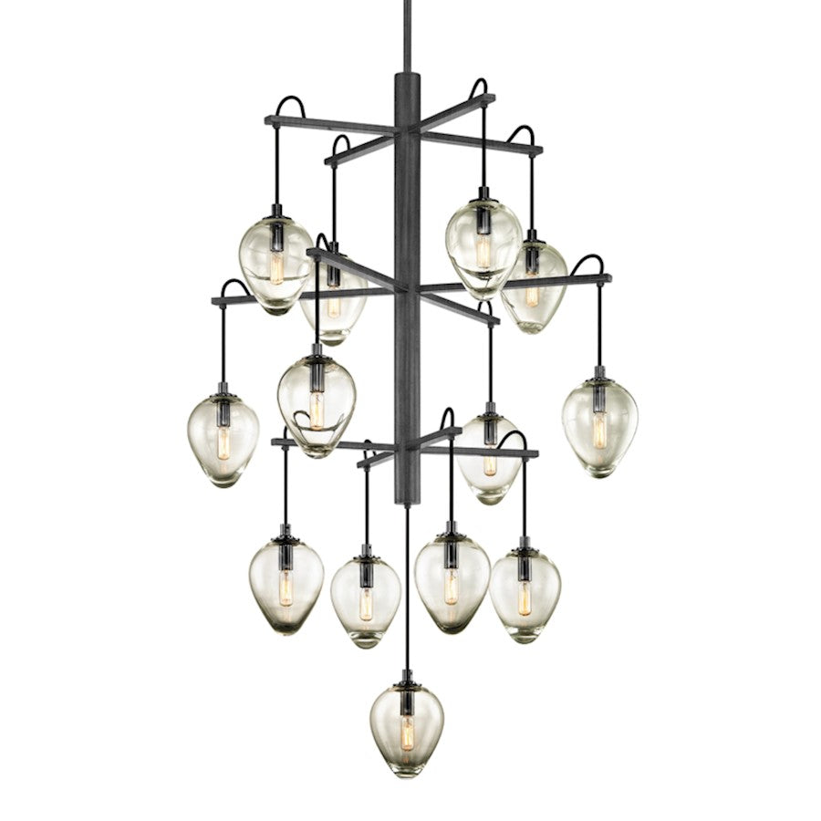 Troy Lighting Brixton 13 Light Chandelier, Graphite - F6208-GRA-BCR