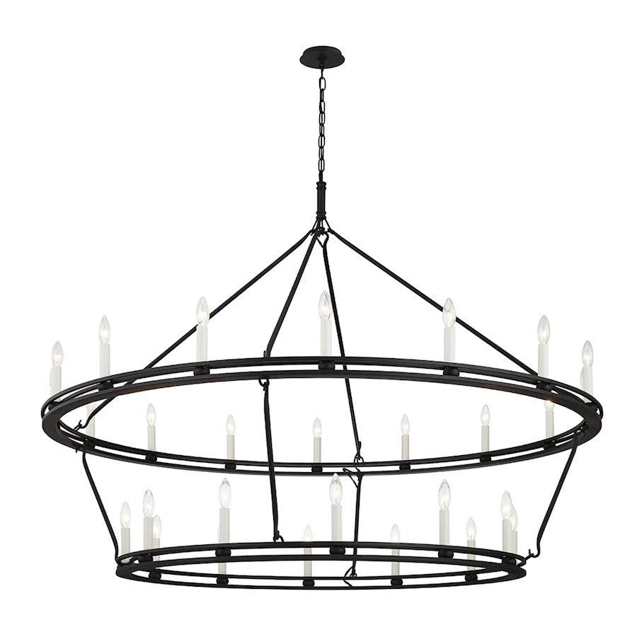 Troy Lighting Sutton 28 Light, 2-Tier Chandelier, Textured Black - F6235-TB