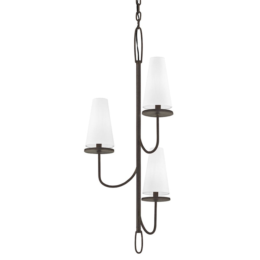 Troy Lighting Marcel 3Lt Chandelier, Bronze/Off-White Hardback - F6294-TBZ