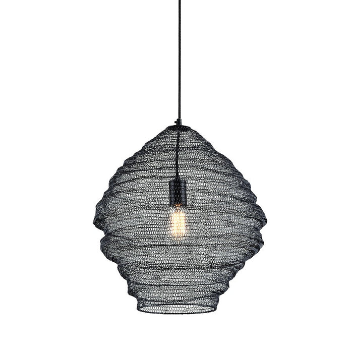 Troy Lighting Wabi Sabi 1 Light 24" Pendant, Soft Black - F6772-SBK