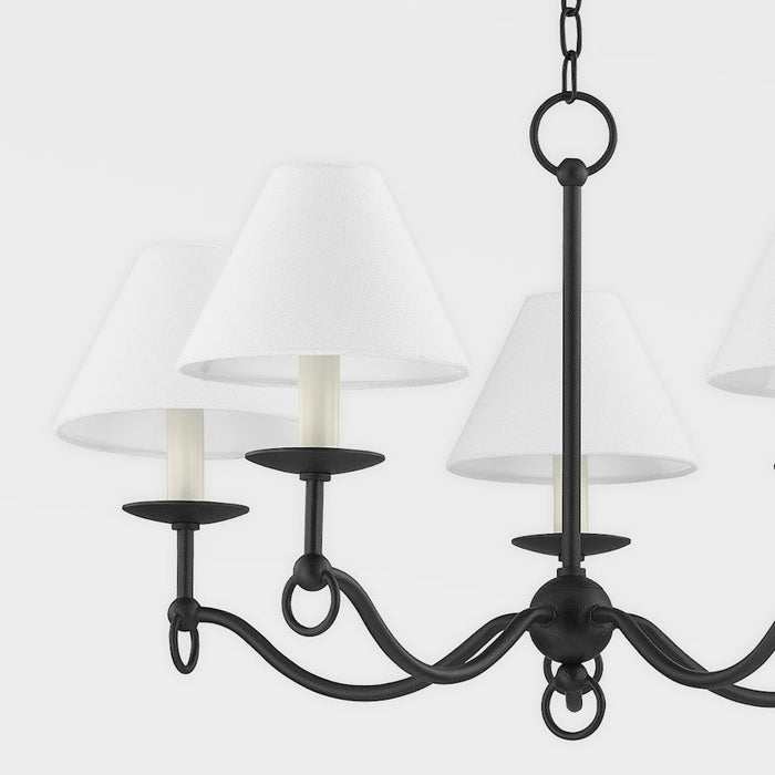 Troy Lighting Massi Chandelier, Forged Iron/Linen