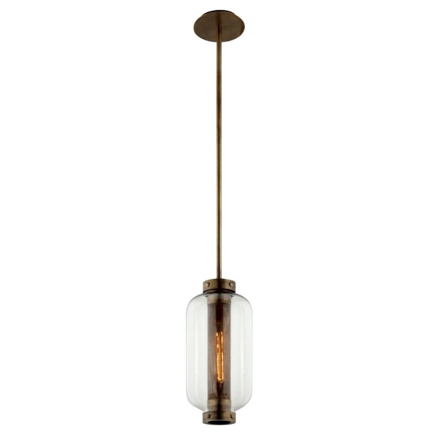 Troy Lighting Atwater 1Lt Hanging Pendant, Brass/Clear - F7037-PBR