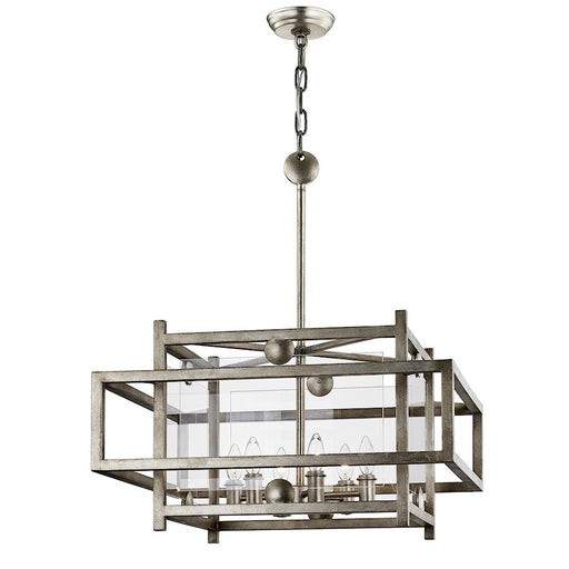 Troy Lighting Crosby 6 Light Pendant Dining, Antique Silver Leaf