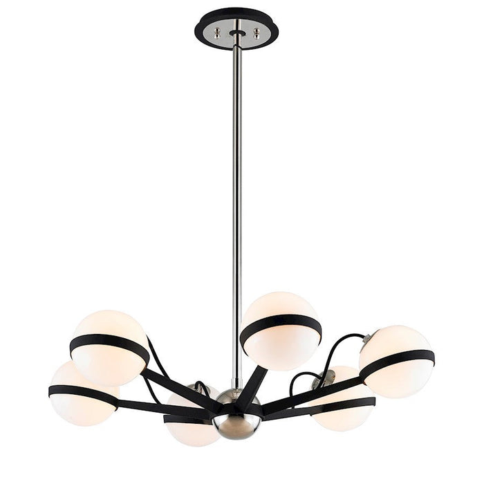 Troy Lighting Ace Chandelier, Carb Black/Polished Nickel