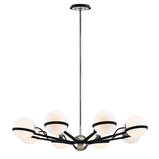 Troy Lighting Ace Chandelier, Carb Black/Polished Nickel