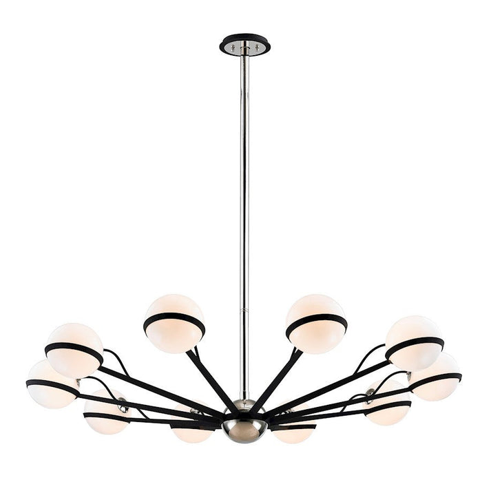 Troy Lighting Ace Chandelier, Carb Black/Polished Nickel