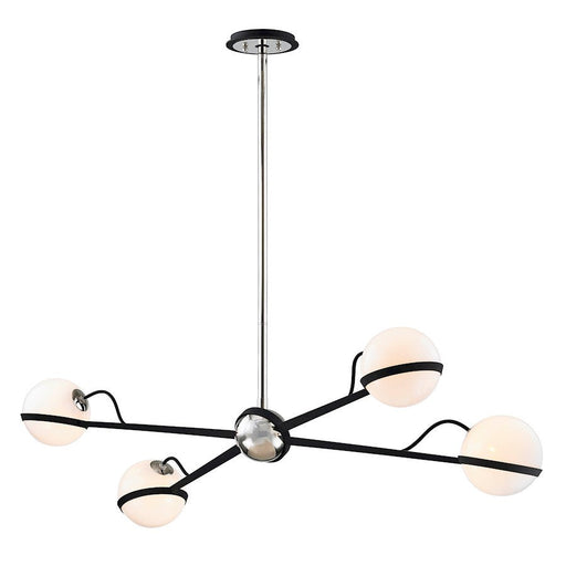 Troy Lighting Ace 4 Light Island, Carb Black/Polished Nickel Accents