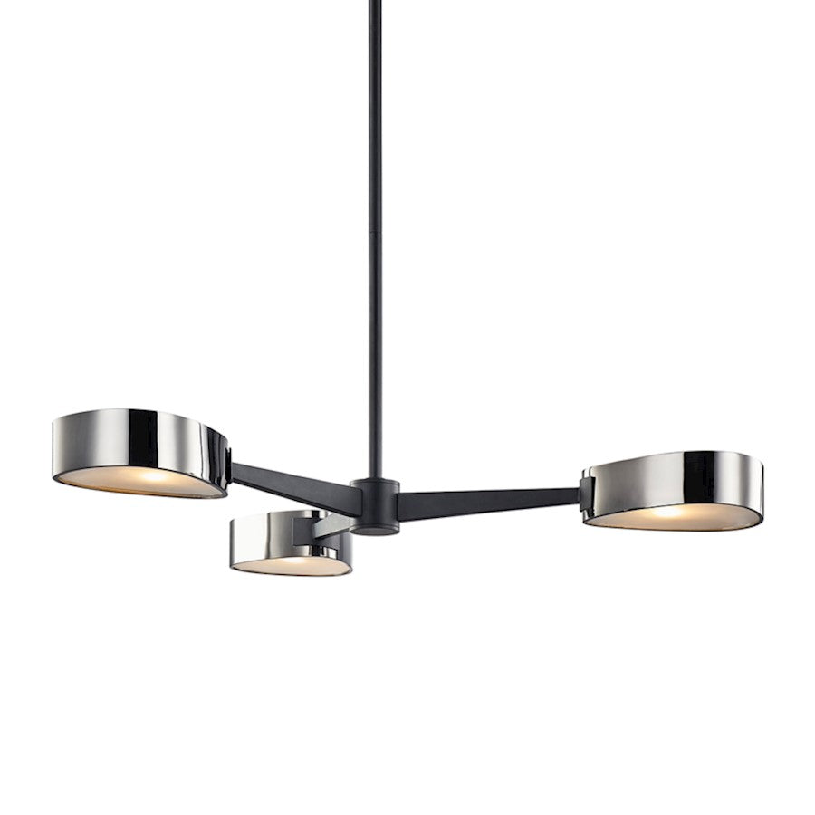 Troy Lighting Allisio 3 Light Chandelier, Black/Black Chrome - F7333-TBK-BCR