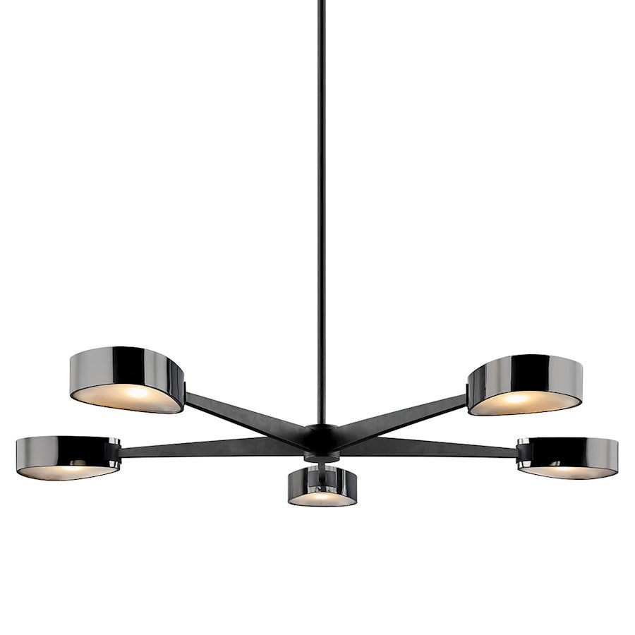 Troy Lighting Allisio 5 Light Chandelier, Textured Black - F7335-TBK-BCR