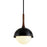 Troy Lighting Cadet 1Lt 25" Pendant, BK/Natural Acacia/Opal Glossy - F7644-SBK