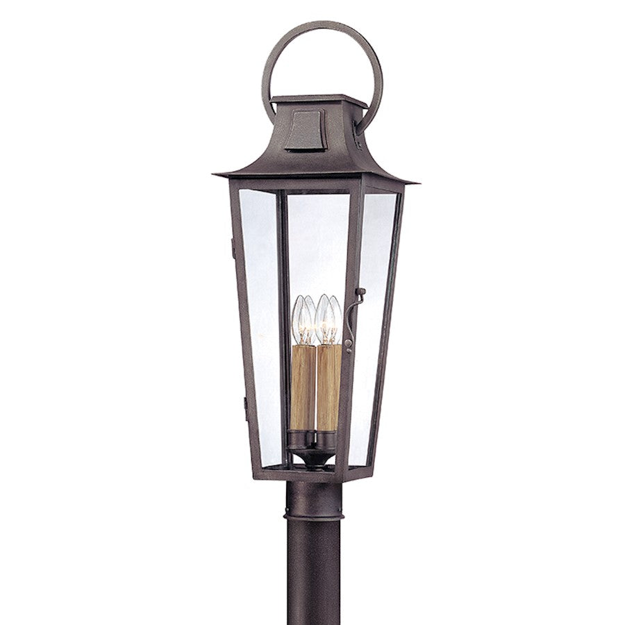 Troy Lighting Parisian Square 4Lt Post Mount, Large, Pewter/Clear - P2965-APW