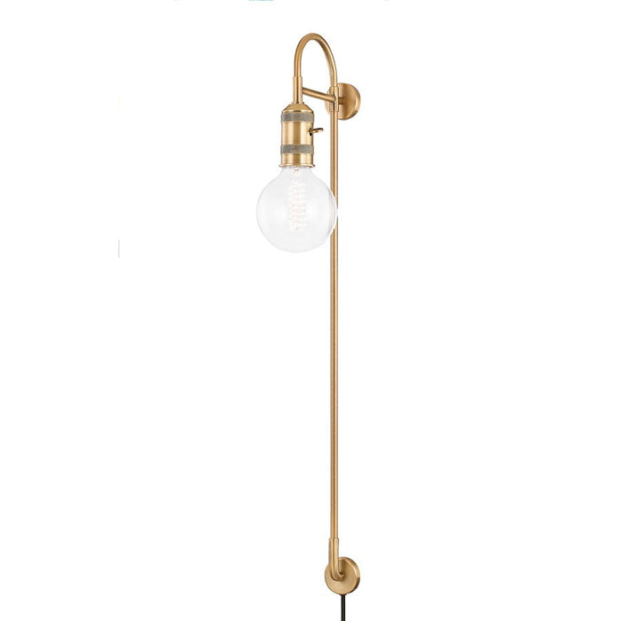 Troy Lighting Dean 1 Light Plug-in Sconce, Patina Brass - PTL8136-PBR