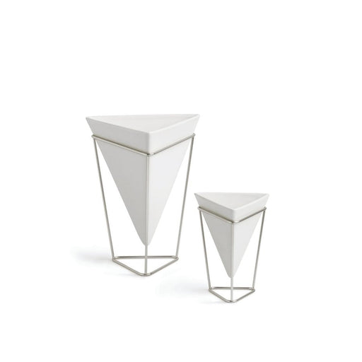 Umbra Trigg Tabletop Set of 2 Small + Large, White/Nickel - 1004372-670