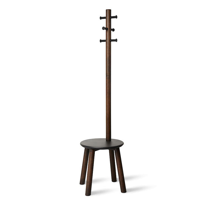 Umbra Pillar Stool/Coatrack, Black/Walnut - 1014257-048