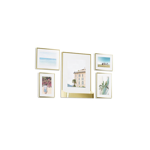 Umbra Matinee Photo Display Set of 5, Matte Brass - 1014372-221