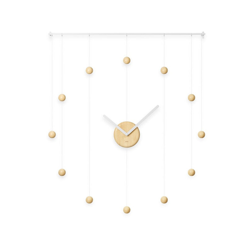 Umbra Hangtime Clock, White/Natural - 1015535-668