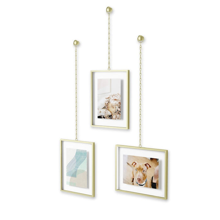 Umbra Fotochain Picture Display Set Of 3, 8X10, Matte Brass - 1017626-221