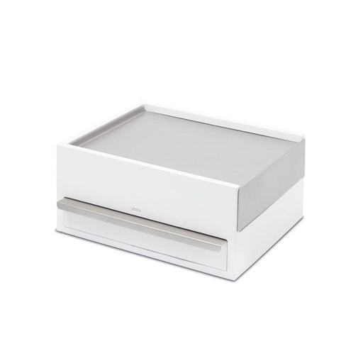 Umbra Stowit Storage Box, White/Nickel - 290245-670