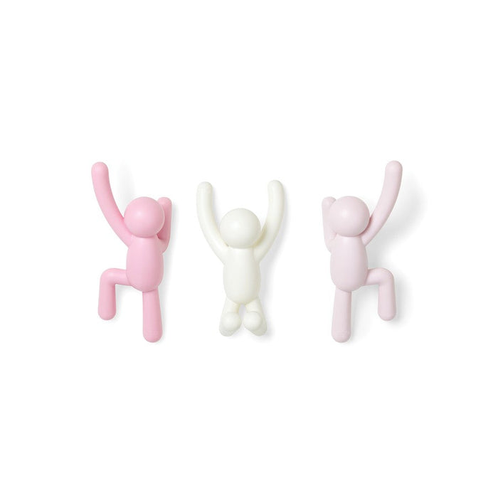 Umbra Buddy Wall Hook, Set of 3, Pink Dual - 318165-1207