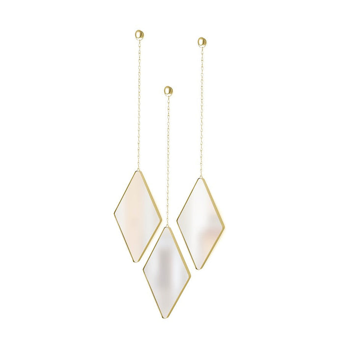 Umbra Dima Diamond Mirror (3), Matte Brass