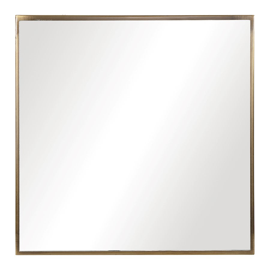 Uttermost Balmoral Modern Square Mirror, Antique Brushed Brass - 09686