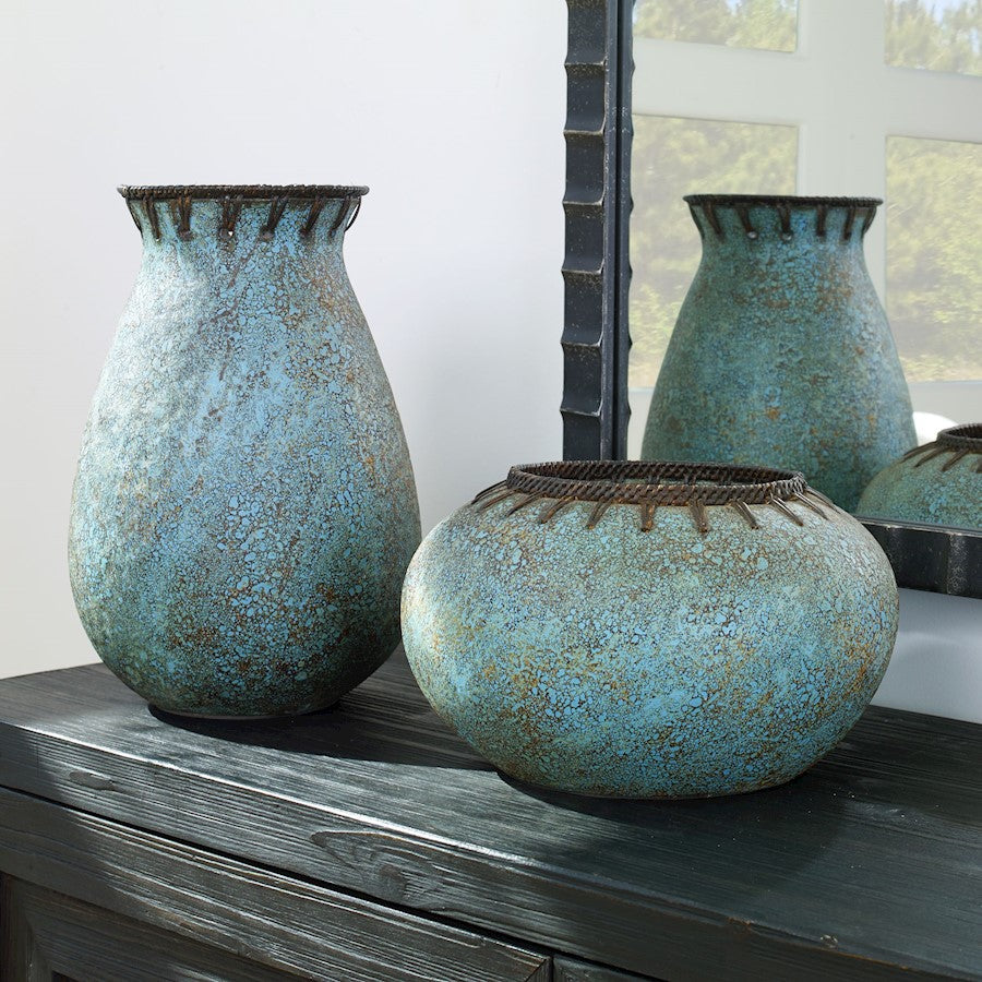 Uttermost Bisbee Turquoise Vases, Set of 2 - 17111