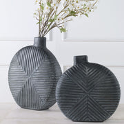 Uttermost Viewpoint Aged Black Vases, Set of 2 - 17114