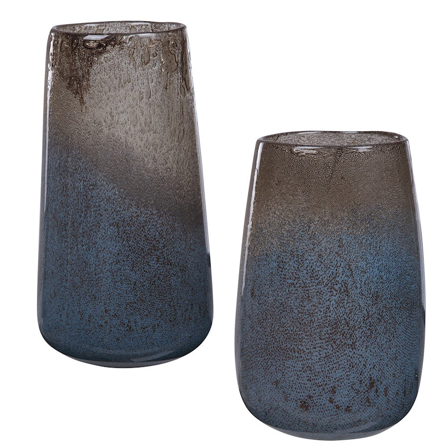 Uttermost Ione Seeded Glass Vases, Set of 2