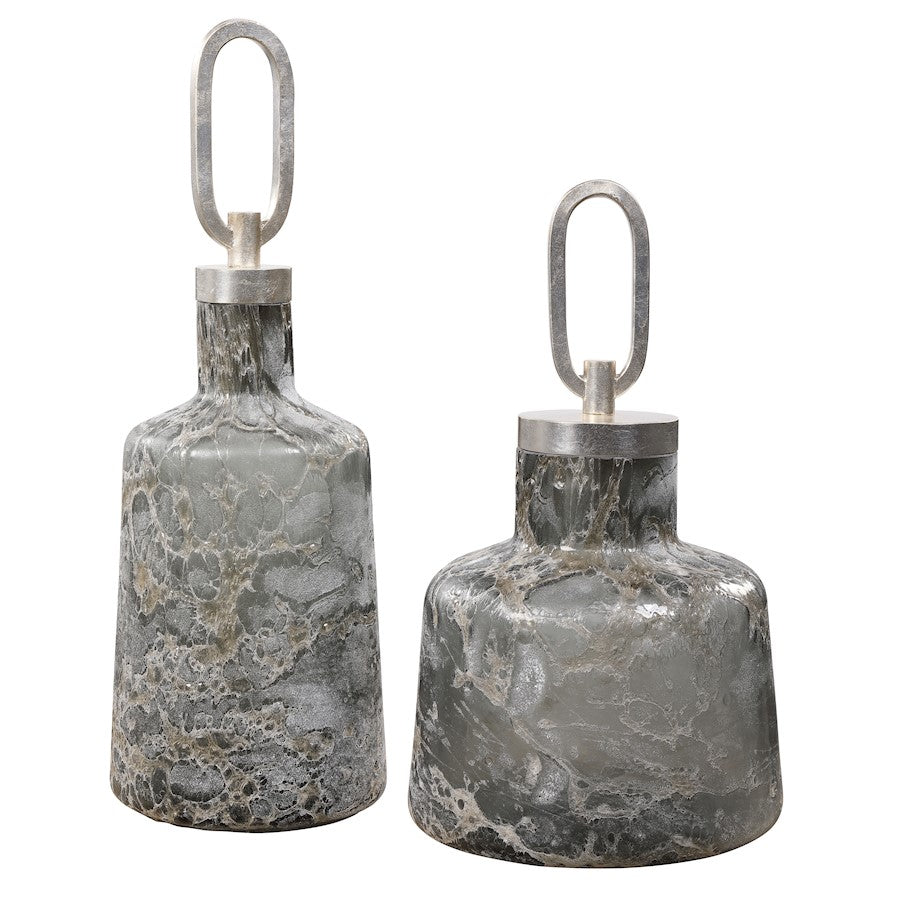 Uttermost Storm Art Glass Bottles, Set of 2 - 17840