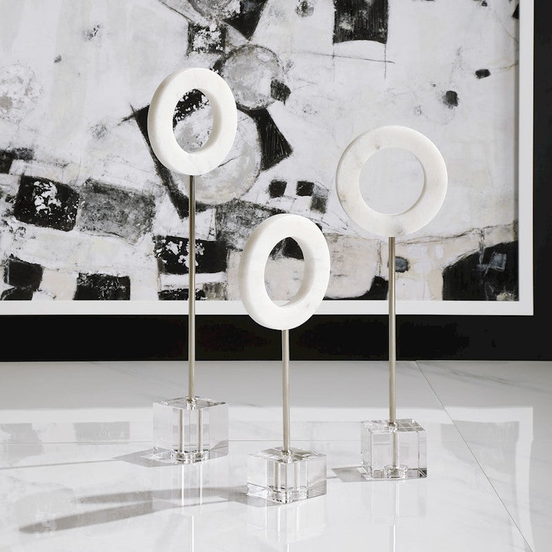 Uttermost Coin Toss Marble Rings, Set of 3
