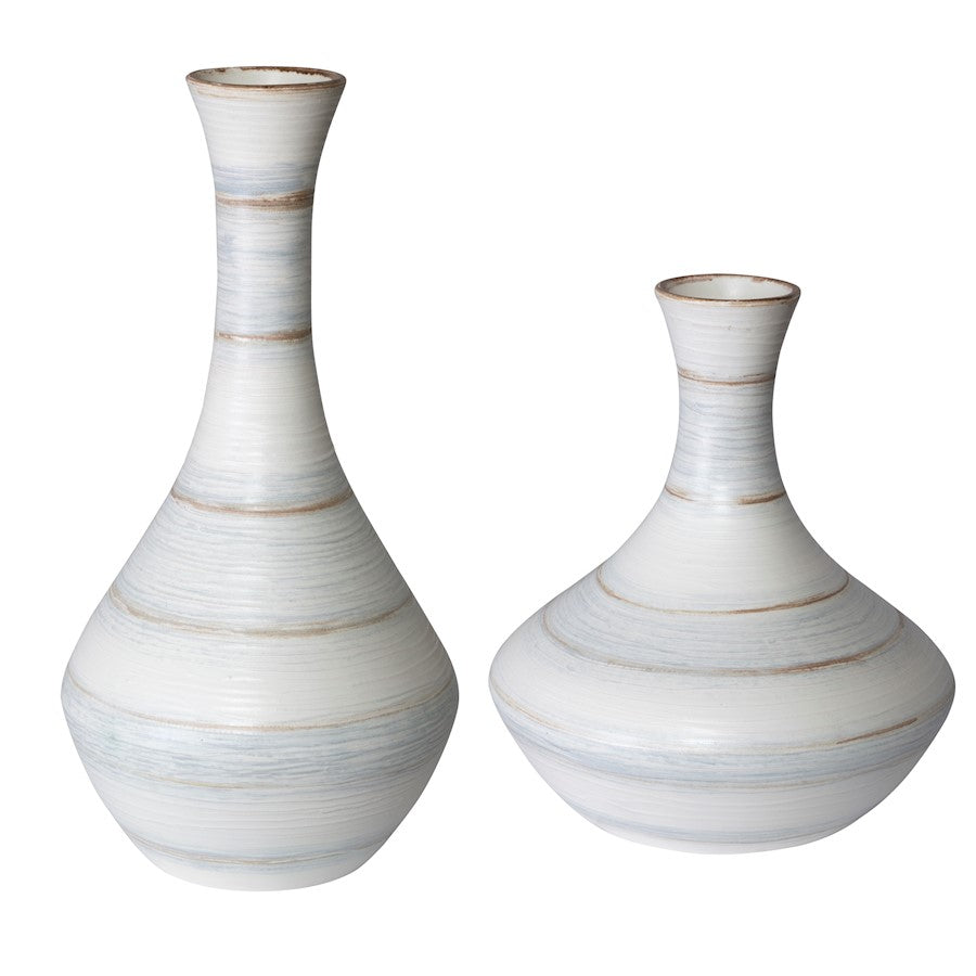 Uttermost Potter Fluted Striped Vases, Set of 2 - 17964